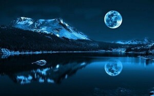  month super moon snowy mountains heaven body god ... power picture manner wallpaper poster wide version 603×376mm( is ... seal type )006W2