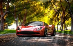 Art hand Auction ملصق ورق حائط بنمط لوحة سيارة Aston Martin DBC Concept Red 2013، إصدار واسع للغاية 921 × 576 مم (نوع الملصق القابل للنزع) 001W1, سيارة, دراجة نارية, السلع المتعلقة بالسيارات, آحرون