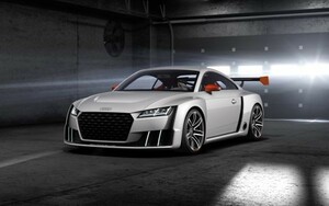 Art hand Auction Audi TT Clubsport Turbo 2015 White Audi Painting Style Wallpaper Poster Extra Large Wide Version 921 x 576mm (Peelable Sticker Type) 002W1, Automobile related goods, By car manufacturer, audi