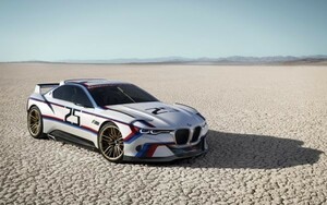 BMW 3.0 CSL オマージュ R レーシングカーバージョン 2015年 絵画風 壁紙ポスター 特大ワイド版 921×576mm はがせるシール式 011W1, 自動車関連グッズ, 自動車メーカー別, BMW