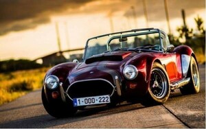 Art hand Auction Shelby Cobra SC 红色 绘画风格壁纸海报 宽版 603 x 376 毫米(可移除贴纸类型) 005W2, 汽车相关商品, 按汽车制造商, 福特