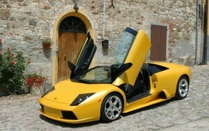 Art hand Auction ملصق ورق حائط Lamborghini Murcielago LP640 باللون الأصفر، مقاس كبير جدًا وعريض 921 × 576 مم، ملصق قابل للنزع 008W1, سيارة, دراجة نارية, السلع المتعلقة بالسيارات, آحرون