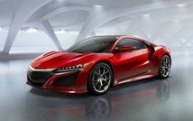 ホンダ アキュラ NSX（2代目）コンセプト 2015年 ブルゴーニュ 絵画風 壁紙ポスター 特大ワイド版921×576mm（はがせるシール式）007W1_画像1