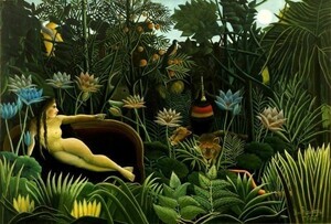 Art hand Auction [Versión en tamaño completo] Henri Rousseau El sueño 1910 Museo de Arte Moderno, Póster de papel pintado de Nueva York, extra grande, 853 x 576 mm, adhesivo despegable 003S1, Cuadro, Pintura al óleo, Pintura abstracta