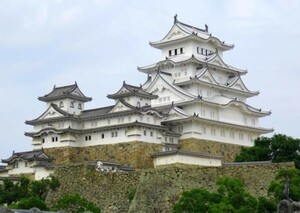 Art hand Auction Himeji Castle, White Heron Castle, Famous Japanese Castle, World Heritage Site, Painting-style Wallpaper Poster, Extra Large A1 Size, 830 x 585 mm (Removable Sticker Type) 006A1, Printed materials, Poster, others