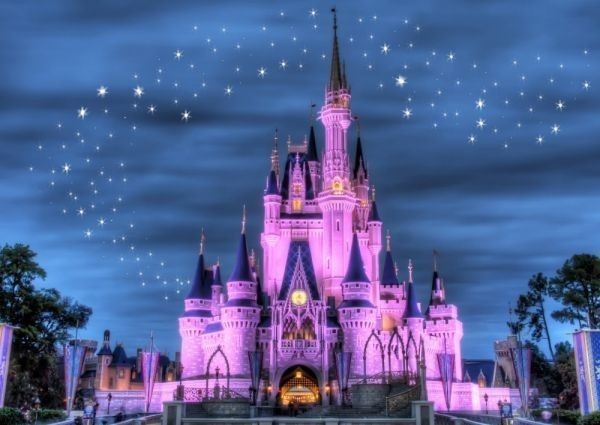 Disney World Night View Cinderella Castle Painting Style Wallpaper Poster A2 Version 594 x 420mm (Peelable Sticker Type) 006A2, antique, collection, disney, others