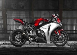 ホンダ CBR1000RR 2012年 スーパーバイク バイク 絵画風 壁紙ポスター 特大A1版 830×585mm はがせるシール式 003A1