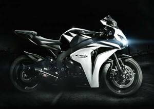 ホンダ CBR1000RR ファイヤーブレード 2009年 スーパーバイク バイク 絵画風 壁紙ポスター 特大A1版 830×585mm はがせるシール式 002A1