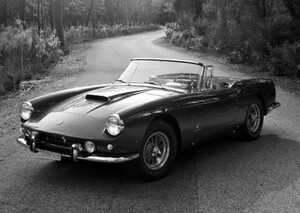 Art hand Auction Знаменитый автомобиль Ferrari 400 SWB 1959 года, кабриолет, монохромный стиль живописи, обои, постер, очень большой, версия А1, 830 x 585 мм (тип отслаиваемой наклейки) 003A1, Товары автомобильной тематики, По производителю автомобиля, Феррари