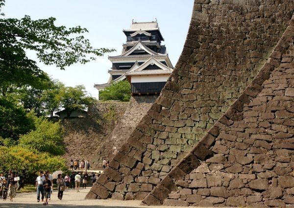 Kumamoto Castle Castle Tower Musha Gaeshi Malstil Tapetenposter, A2-Größe 594 x 420 mm (abziehbarer Aufklebertyp) 003A2, Drucksache, Poster, Andere