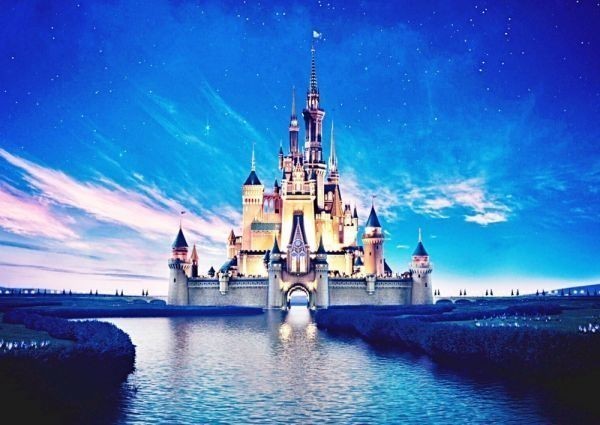 Papel pintado estilo pintura de Disney World, cielo estrellado y castillo de Cenicienta, tamaño A1, 830 x 585 mm (tipo adhesivo extraíble) 010A1, antiguo, recopilación, disney, otros