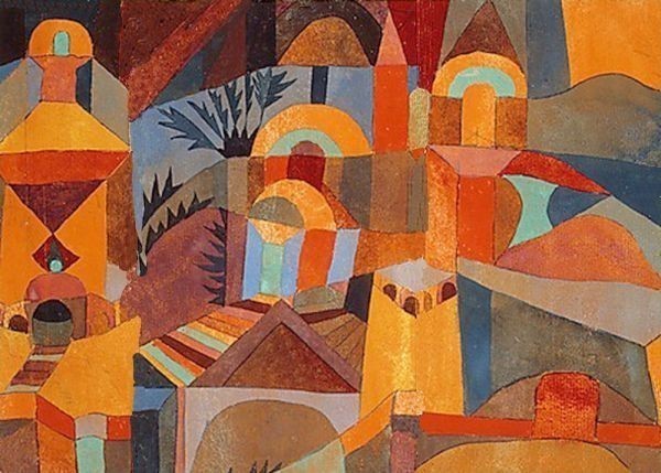 [Versión a tamaño completo] Póster de papel tapiz con pintura abstracta expresionista de los jardines del templo de Paul Klee 594 x 424 mm (tipo adhesivo despegable) 006S2, cuadro, pintura al óleo, pintura abstracta