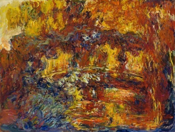 [Versión a tamaño completo] Puente peatonal japonés de Claude Monet 1920-22 Póster de papel tapiz del Museo de Arte Moderno de Nueva York 594 x 446 mm Adhesivo despegable 060S2, cuadro, pintura al óleo, pintura abstracta