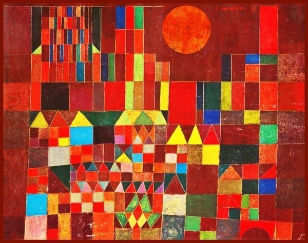 [Vollformatversion] Paul Klee Castle and Sun 1928 Expressionismus, abstrakte Malerei, Malstil, Tapetenposter, 740 x 585 mm, abziehbarer Aufkleber 002S1, Malerei, Ölgemälde, Abstraktes Gemälde