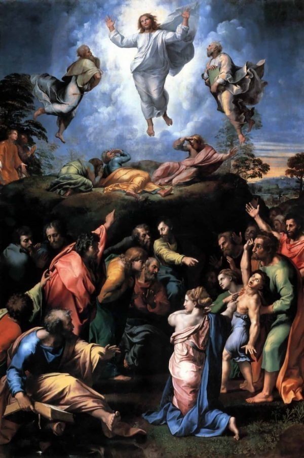 [Full-size version] Raphael Santi, Transfiguration of Christ, 1518-20, Dadiani Palace Museum, wallpaper poster, 400 x 603 mm, removable sticker type, 003S2, Painting, Oil painting, Portraits