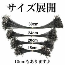 ワイヤーリーダー　25cm 30本　太刀魚　サゴシ　ルアー　釣り　黒　ブラック　カマス_画像2