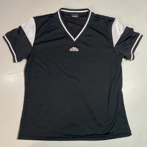 エレッセ ellesse 黒 ブラック テニス トレーニング用 シャツ 女性用Oサイズ