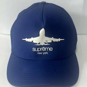 supreme シュプリーム　USA製　キャップ帽子　フリーサイズ　ブルー　シュプリームニューヨーク