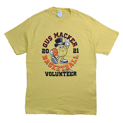 【Lサイズ】 ガスマッカー スリーオンスリー バスケットボール キャラクター Tシャツ メンズL イエロー 黄色 GUS MACKER 古着 BA3684