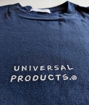 UNIVERSAL PRODUCTS ＋N メンズ3 ユニバーサルプロダクツ ＋ノリタケ コラボ クルーネック ロゴ刺繍 半袖Tシャツ L相当 ネイビー_画像5