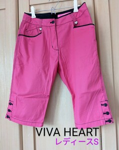 VIVA HEART レディース38 ビバハート ゴルフ ハーフパンツ ストレッチ ショートパンツ S相当 ピンク 