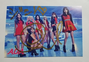 AOA ジミン 直筆サイン入り ポストカード 愛をちょうだい Jimin POST CARD トレカ 即決 Japanese ver. リリイベ 予約会 フォトカード