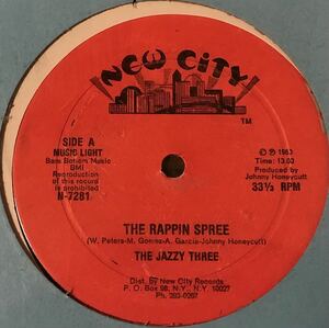 The Jazzy Three - The Rappin Spree US Original盤 12インチ Old School Disco Boogie Rap