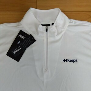 M ①Kaepa ケイパ 新品 半袖ポロシャツ 襟付きトップス ハーフジップ 白 メンズ紳士 アウトドア スポーツ ゴルフウェア ドライ UV対策 golfの画像1