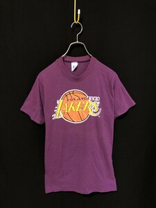 USA製　80s ヴィンテージ◆LOGO7 LOS ANGELES LAKERS レーカーズ　半袖Tシャツ M