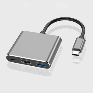 [ almost new goods ]USB Type C HDMI adaptor Type-c multiport adaptor USB3.0 port Type C hub 4K resolution hdmi output port 3-in-1 no.91