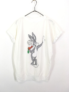 レディース 古着 80s USA製 LOONEY TUNES バックス バニー キャラクター ドルマンスリーブ Tシャツ L位 古着