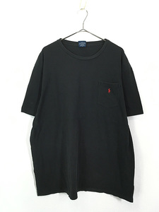 古着 90s Polo Ralph Lauren ワンポイント ポケット Tシャツ ポケT 黒 XL 古着