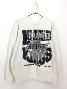 古着 90s USA製 NHL Los Angeles Kings キングス スウェット トレーナー XL 古着