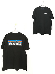 古着 19s Patagonia フィッツロイ プリント Tシャツ 黒 L 古着