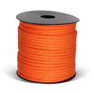 9ストランド 4mm パラシュート ロープ 50m 最大荷重650ポンド (約300kg) パラコード 屋外 サバイバル 機器 【Orange】