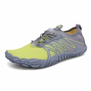  альпинизм обувь обувь Trail широкий box . пара футболка Runner ходьба спортивные туфли [41(26.0cm)] [W-26-GRAY GREEN]
