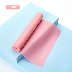 弾性 抵抗 バンド フィットネス 天然 ゴム 体操 トレーニング エクササイズ ヨガ 【Pink】 【1.5 m 28 lb】