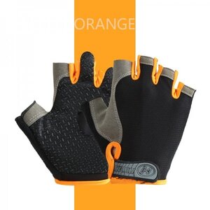 Glove Pro Fitness Slining Hethable Half Finger Fishing езда на велосипеде [Orange] [Size: S]