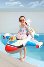 赤ちゃん　子供用　スイミング　プール　浮き輪　夏　アウトドア　海　遊び　style10　飛行機　ホワイト_画像4