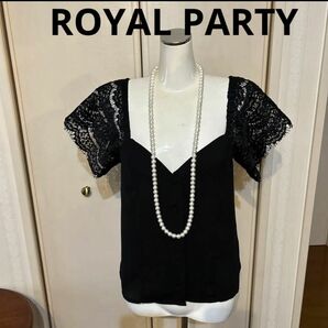 ROYAL PARTY ロイヤルパーティー　袖レースブラウス　レディーストップス