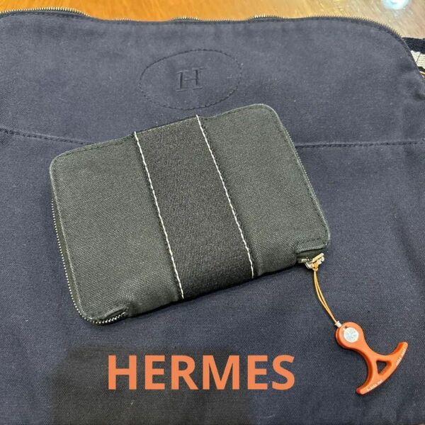 HERMES エルメス ドーヴィル パースPM　キャンバス財布