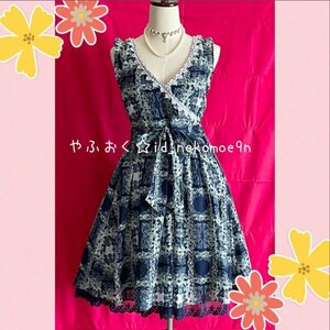 used＊axesfemme＊ リボン　レース　花柄　チュニOP　＊　M