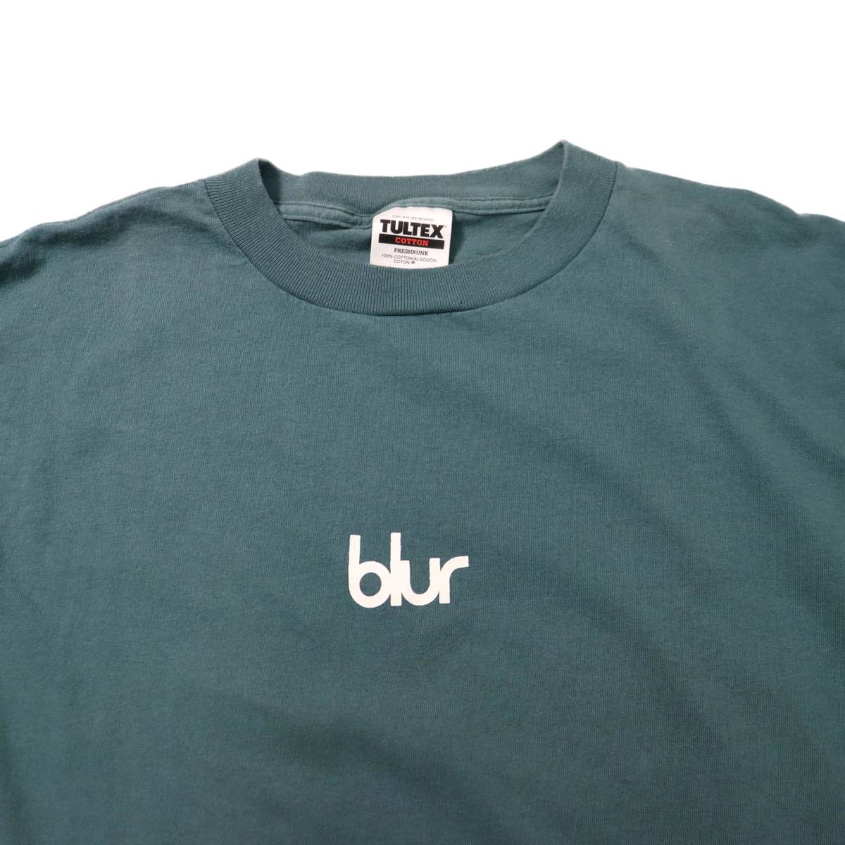 XL] 90s Blur ロゴ プリント Tシャツ ブルー グリーン Tultex USA