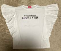 LOVE RABBY 白　フリルTシャツ　130センチ_画像1