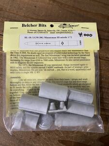 【1/72】Belcher Bit 米軍 LGM-30G ミニットマンⅢ 大陸間弾道ミサイル ICBM 未使用品 プラモデル レジンキット