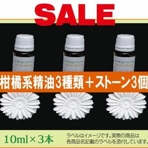 【SALE】かんきつ系精油10ml3本 ＋ ストーン3個（6種類から選択可）