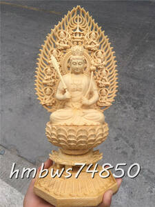 新品 仏教美術 虚空蔵菩薩坐像 仏像 彫刻 ヒノキ檜木 自然木 職人 手作り 置物 美術品 東洋彫刻 高さ28cm