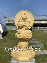 稀少品 密教美術 愛染明王坐像 仏教 仏像 彫刻 自然木 職人 手作り 置物 美術品 東洋彫刻 高さ30cm_画像1