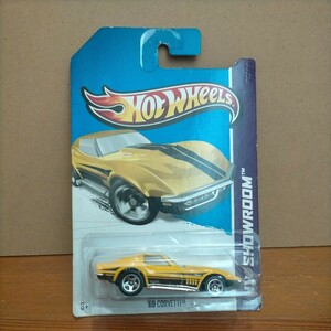 Hot Wheels ホットウィール '69 Corvette コルベット 黄色 ミニカー