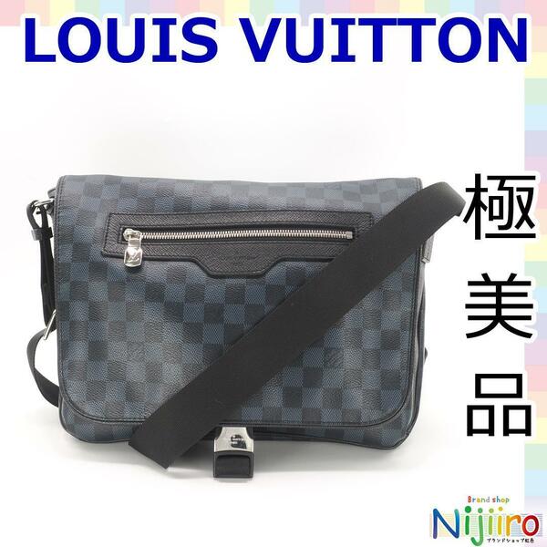 【極美品】 ルイヴィトン LV ダミエ コバルト メッセンジャー ショルダー バッグ マッチポイント 斜め掛け ネイビー ノワール 黒 1394